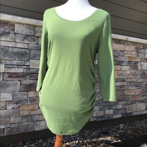 Motherhood Maternity knit top, ruched side seams size L